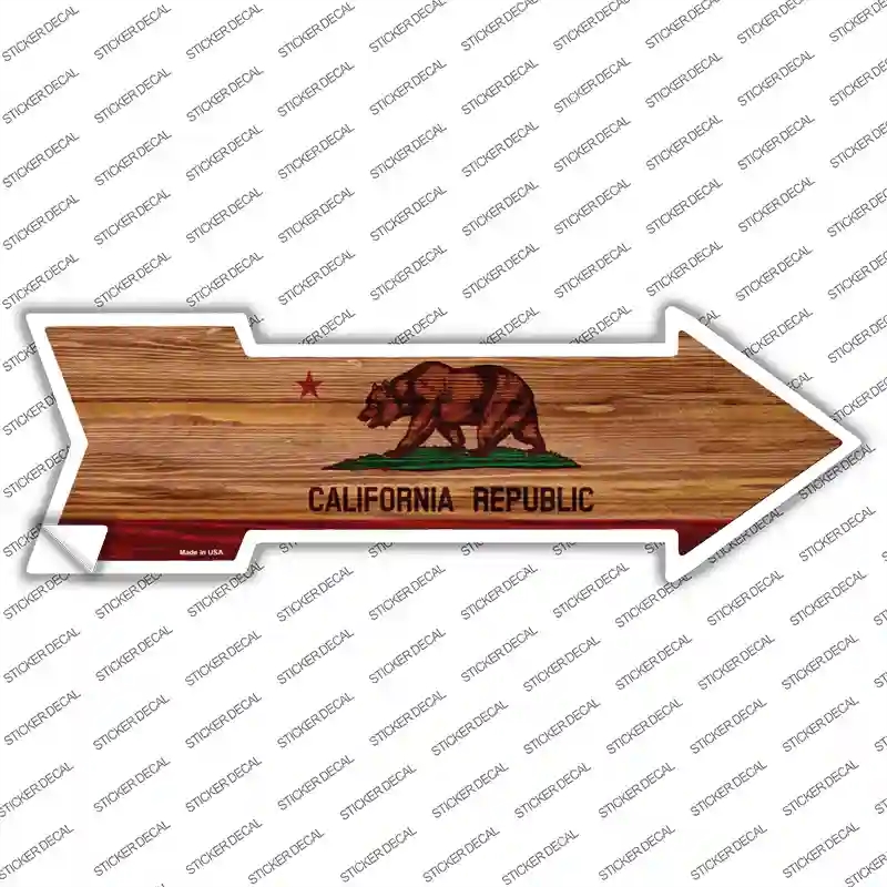 A-526s-L California State Flag Novelty Arrow Sticker Decal - Large