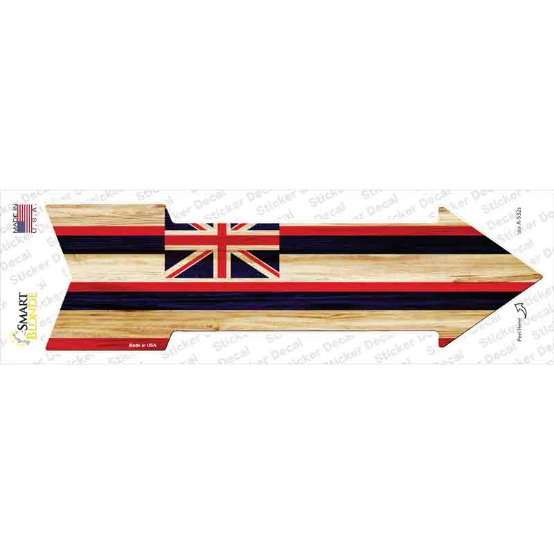 A-532s-M Hawaii State Flag Novelty Arrow Sticker Decal - Medium