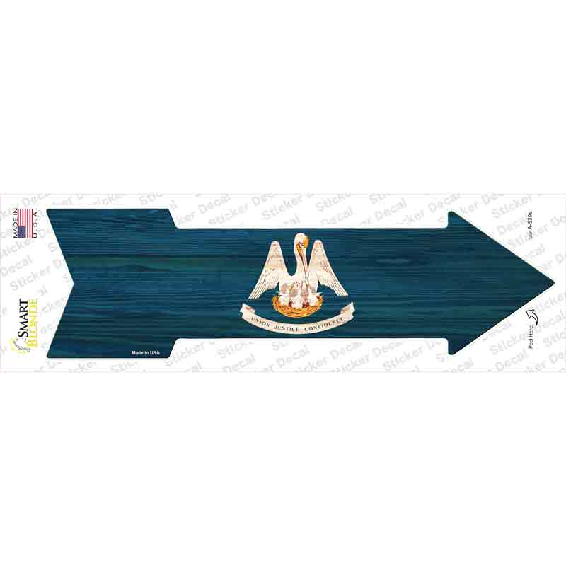 A-539s-M Louisiana State Flag Novelty Arrow Sticker Decal - Medium