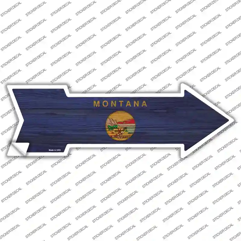 A-547s-L Montana State Flag Novelty Arrow Sticker Decal - Large