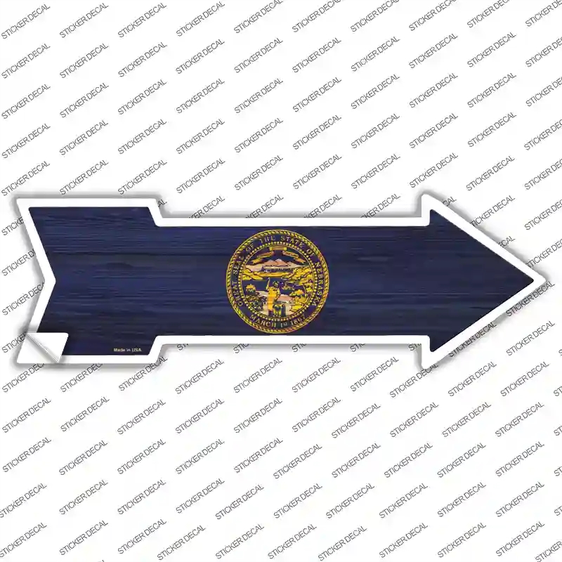 A-548s-S Nebraska State Flag Novelty Arrow Sticker Decal - Small