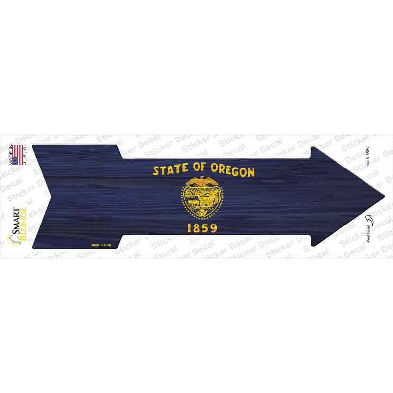 A-558s-M Oregon State Flag Novelty Arrow Sticker Decal - Medium