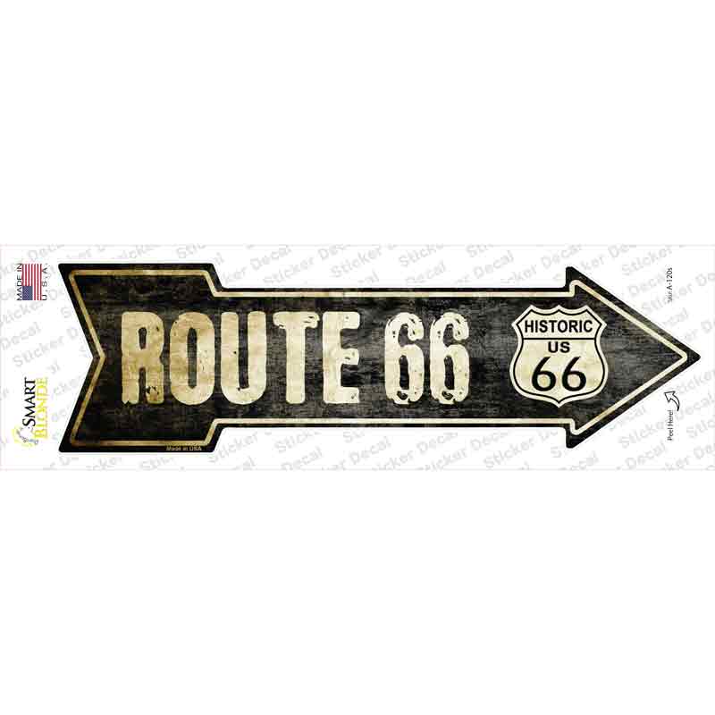 A-120s-M Vintage Route 66 Novelty Arrow Sticker Decal - Medium
