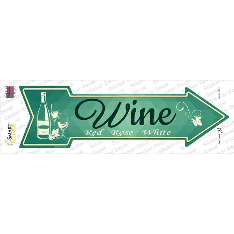 A-174s-M Wine Novelty Arrow Sticker Decal - Medium
