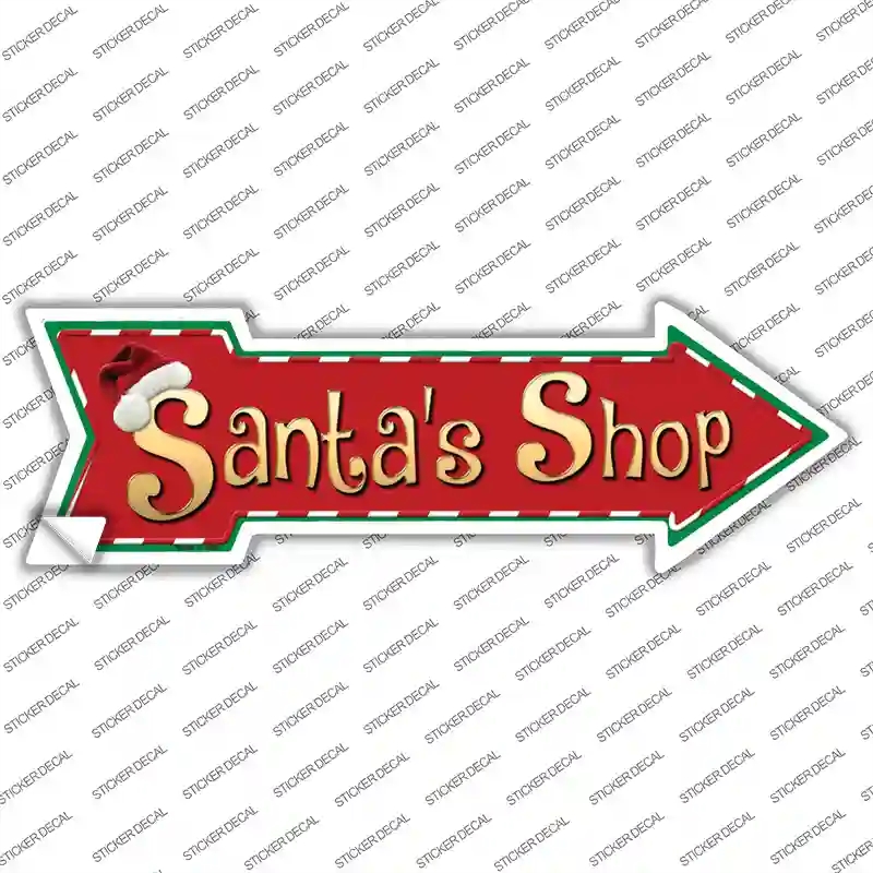 A-180s-XL Santas Shop Novelty Arrow Sticker Decal - Extra Large