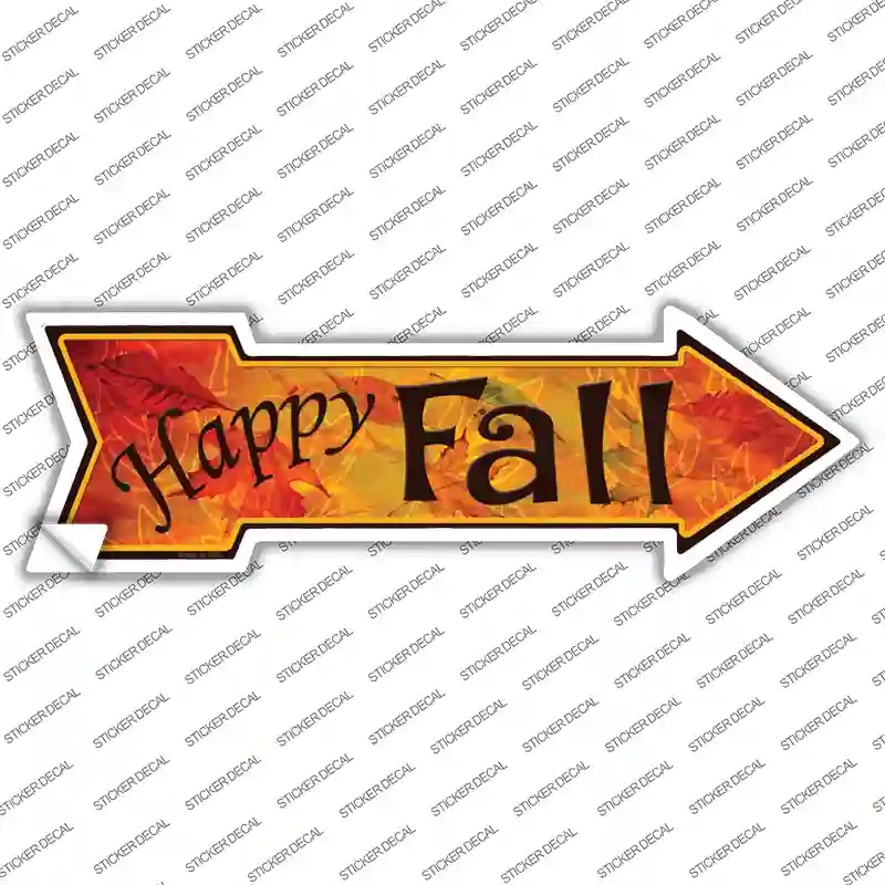 A-182s-S Happy Fall Novelty Arrow Sticker Decal - Small