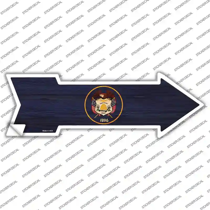 A-565s-S Utah State Flag Novelty Arrow Sticker Decal - Small