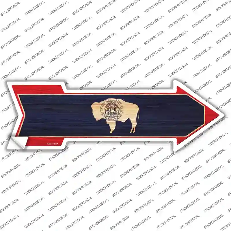A-571s-XL Wyoming State Flag Novelty Arrow Sticker Decal - Extra Large