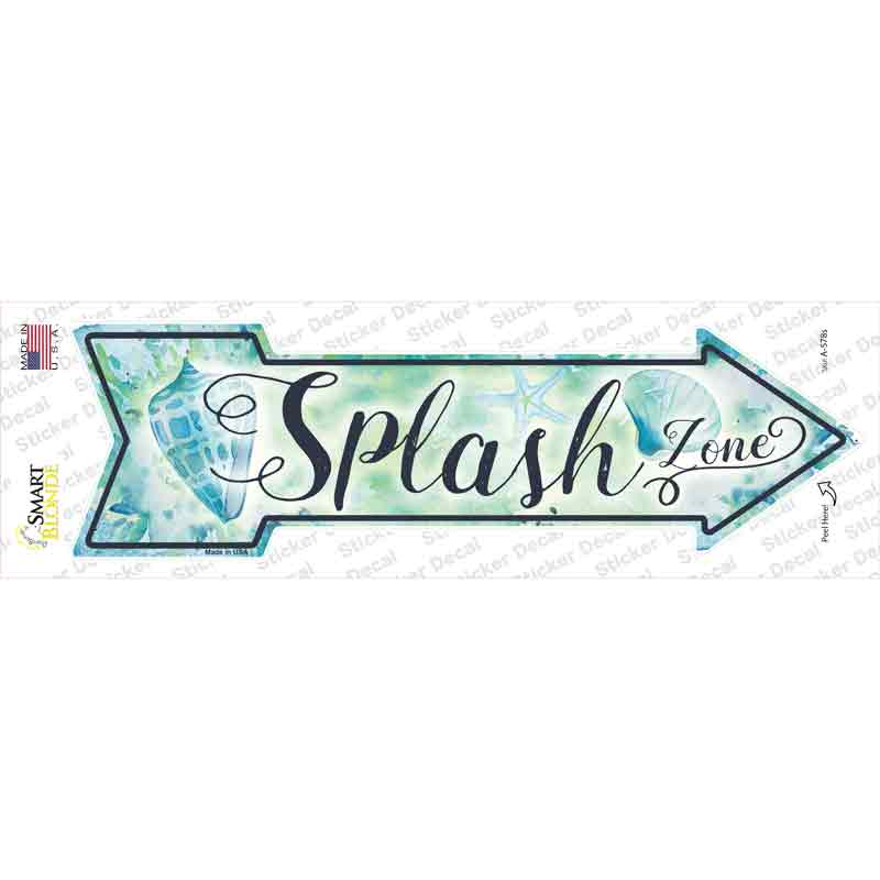 A-578s-M Splash Zone Novelty Arrow Sticker Decal - Medium