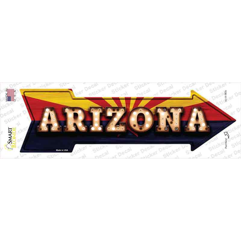 A-583s-M Arizona Bulb Lettering Novelty Arrow Sticker Decal - Medium