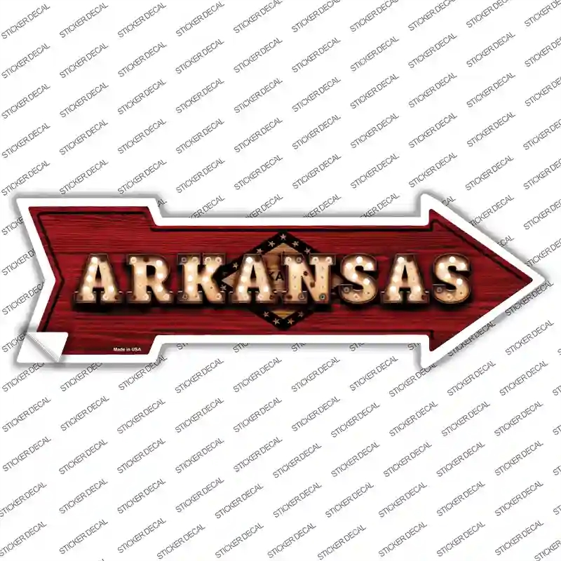 A-584s-L Arkansas Bulb Lettering Novelty Arrow Sticker Decal - Large