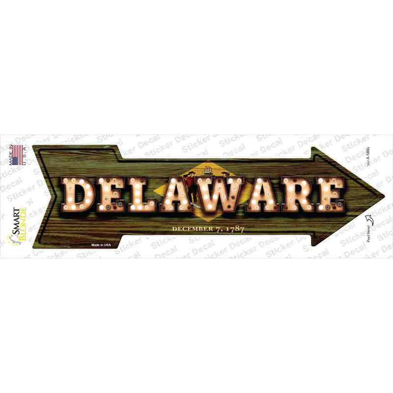 A-588s-M Delaware Bulb Lettering Novelty Arrow Sticker Decal - Medium