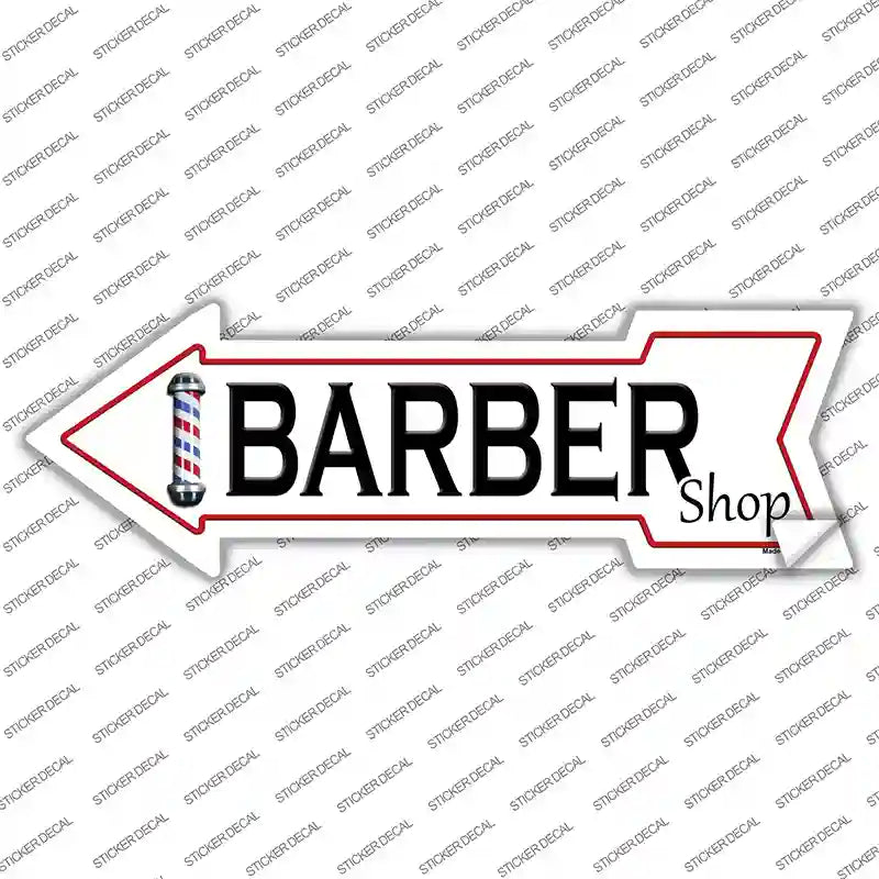 A-750s-XL Barber Shop Left Novelty Arrow Sticker Decal - Extra Large