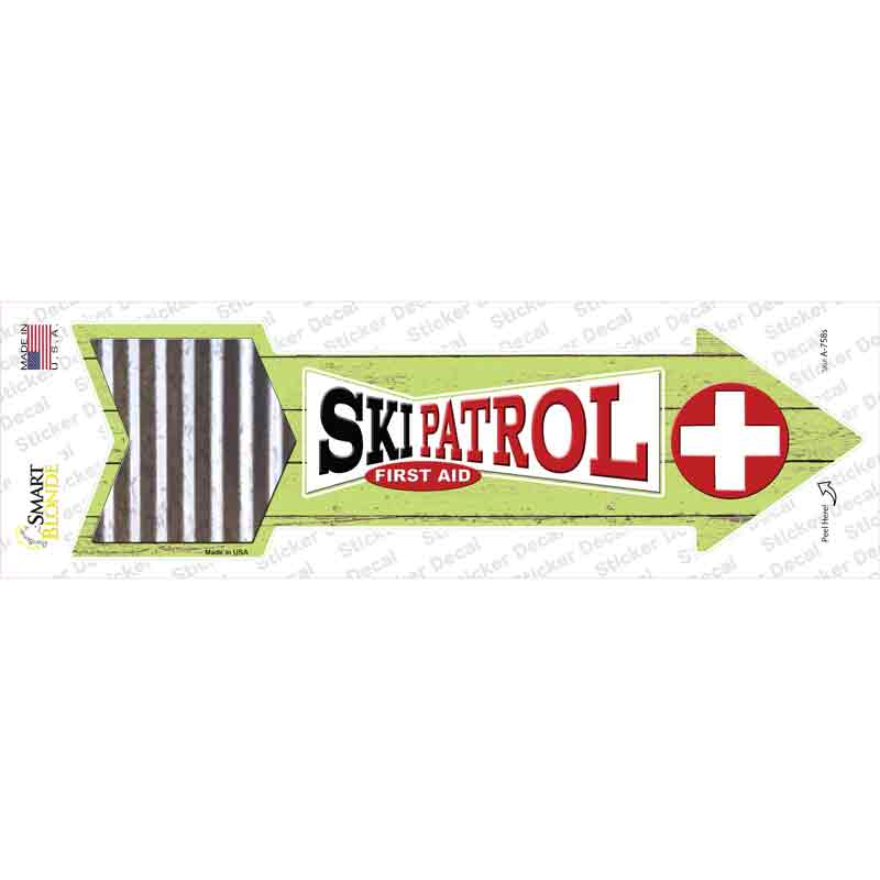 A-758s-M Ski Patrol First Aid Novelty Arrow Sticker Decal - Medium