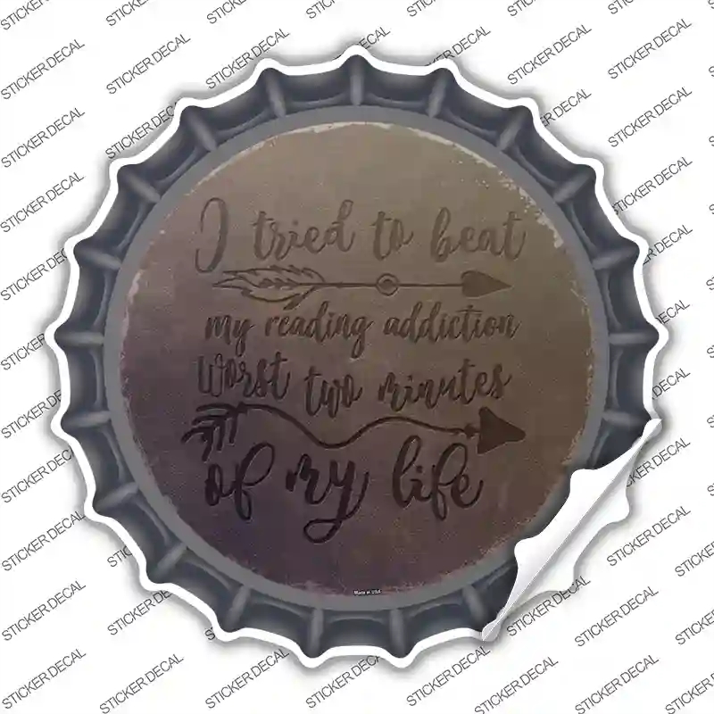 BC-1098s-S My Reading Addiction Novelty Bottle Cap Sticker Decal - Small