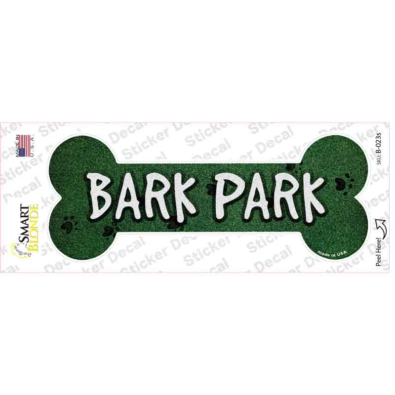 B-023s-M Bark Park Novelty Bone Sticker Decal - Medium