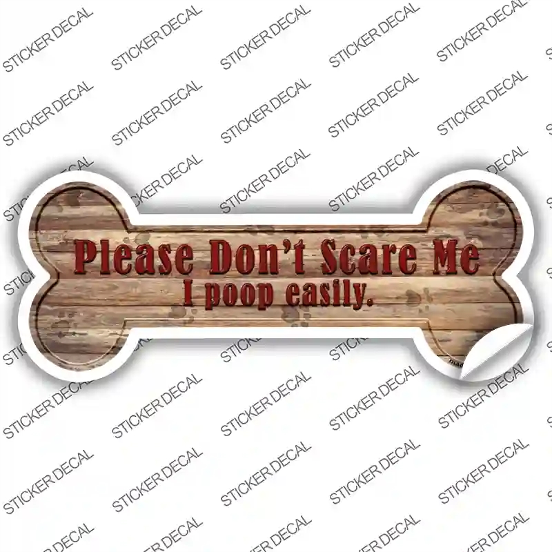 B-024s-L Do Not Scare Me Novelty Bone Sticker Decal - Large