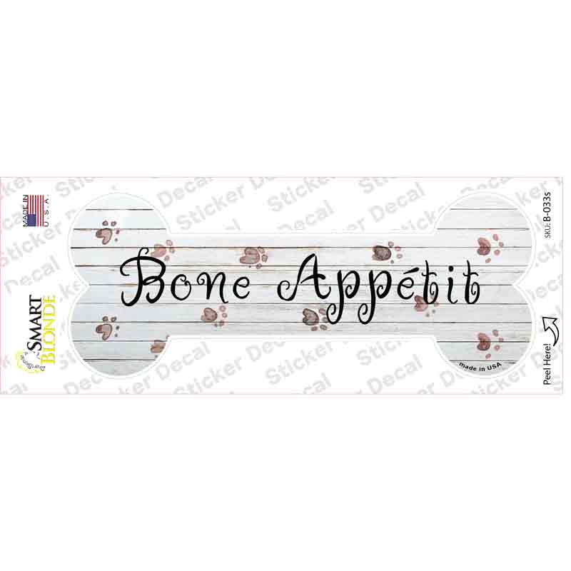 B-033s-M Bone Appetit Novelty Sticker Decal - Medium