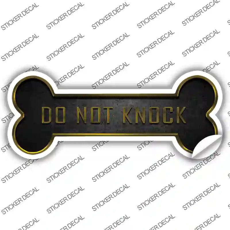 B-079s-L Do Not Knock Novelty Bone Sticker Decal - Large