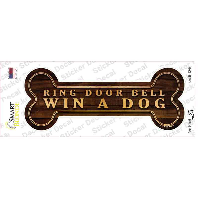 B-124s-M Win A Dog Novelty Bone Sticker Decal - Medium