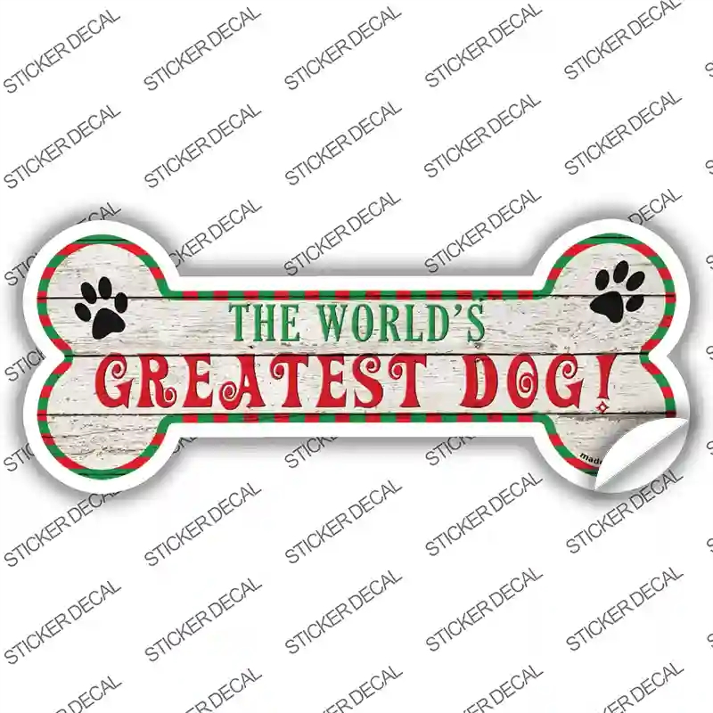 B-161s-L Worlds Greatest Dog Novelty Bone Sticker Decal - Large