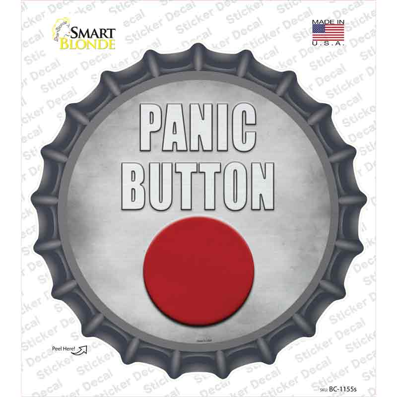 BC-1155s-M Panic Button Novelty Bottle Cap Sticker Decal - Medium