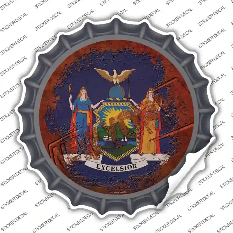 BC-1197s-L   York Rusty Stamped Novelty Bottle Cap Sticker Decal - Large
