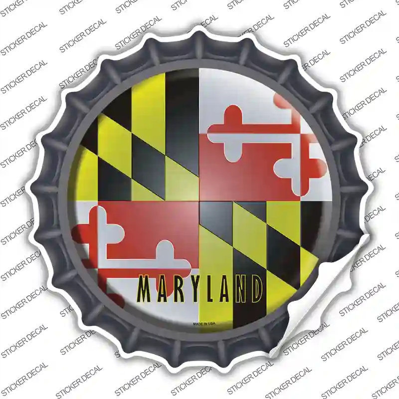 BC-119s-XL Maryland State Flag Novelty Bottle Cap Sticker Decal - Extra Large