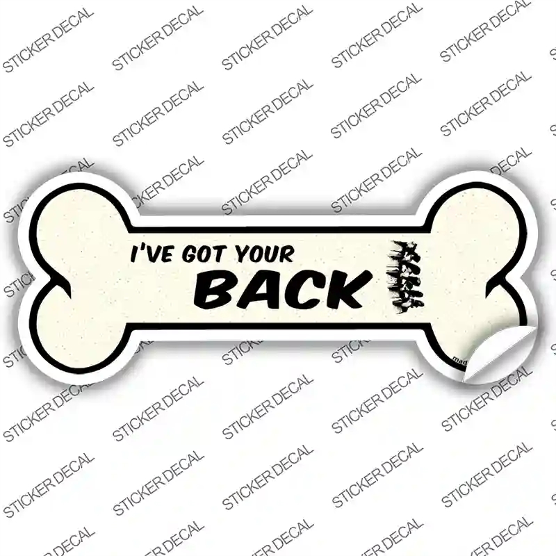 B-107s-L Got Your Back Novelty Bone Sticker Decal - Large