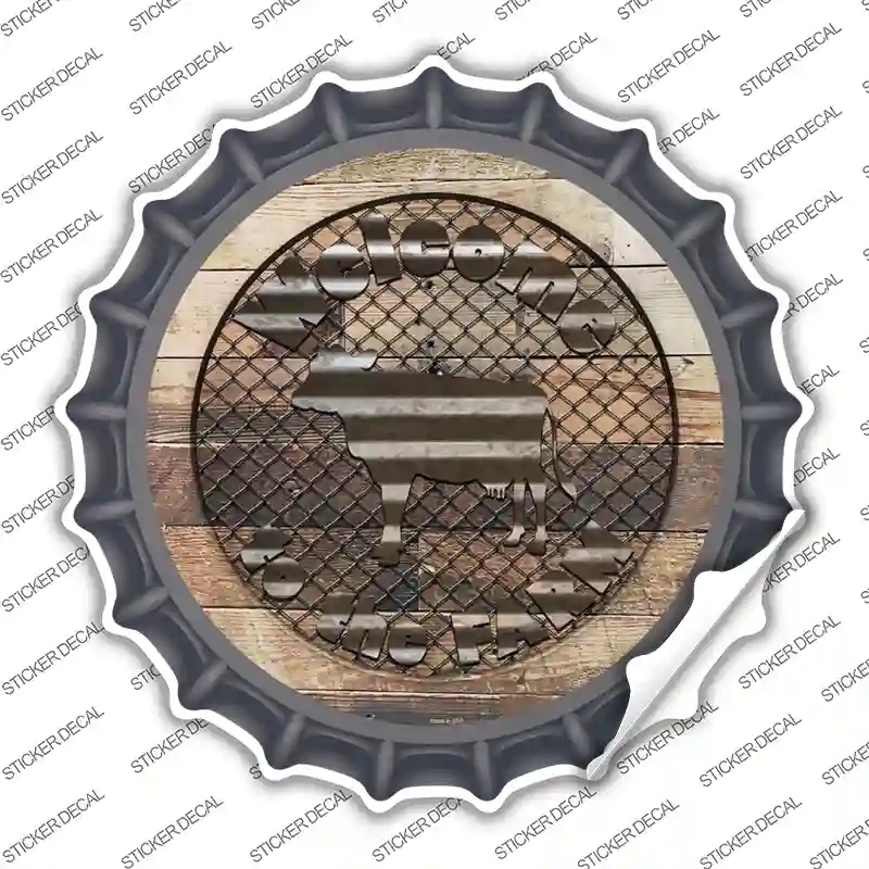 BC-1137s-XL Welcome to the Farm Cow Novelty Bottle Cap Sticker Decal - Extra Large