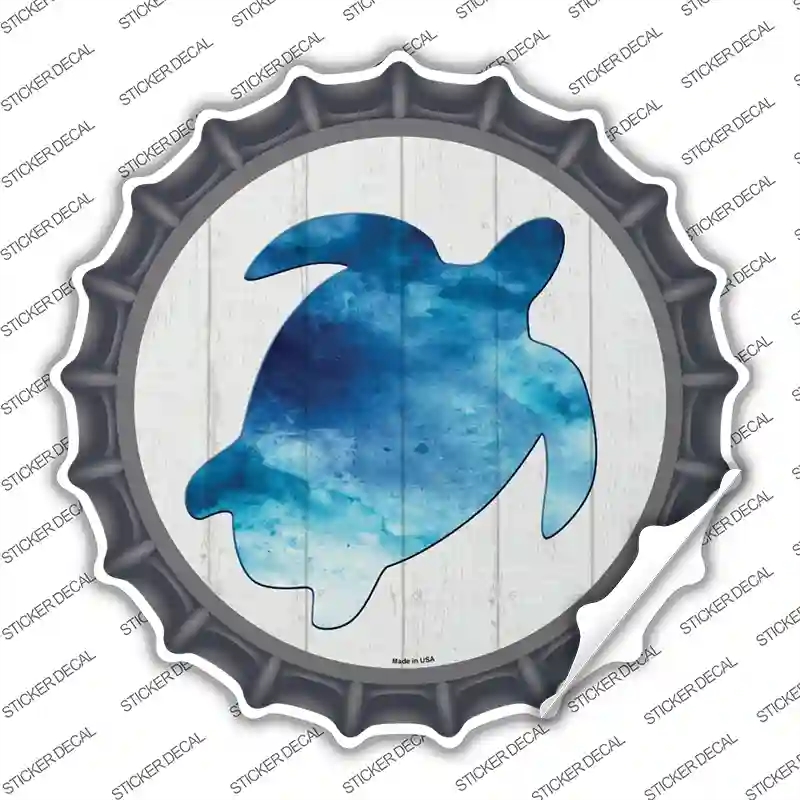 BC-1410s-S Seaturtle Silhouette Novelty Bottle Cap Sticker Decal - Small