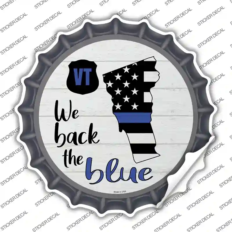 BC-1274s-S Vermont Back the Blue Novelty Bottle Cap Sticker Decal - Small