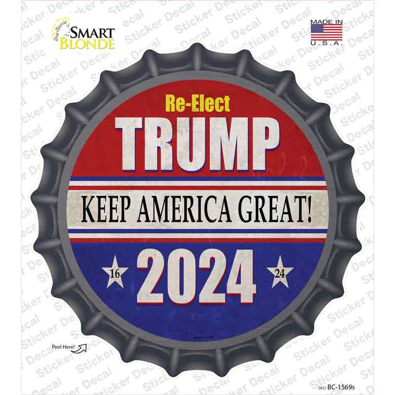 BC-1569s-M ReElect Trump 2024 Novelty Bottle Cap Sticker Decal - Medium
