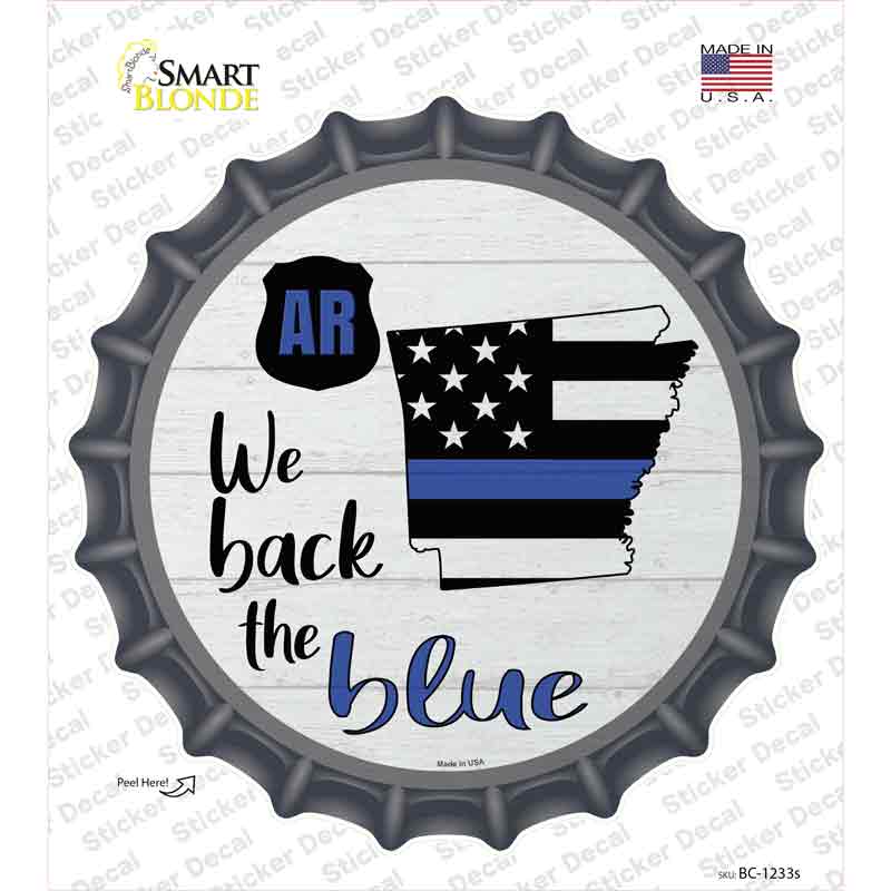 BC-1233s-M Arkansas Back the Blue Novelty Bottle Cap Sticker Decal - Medium
