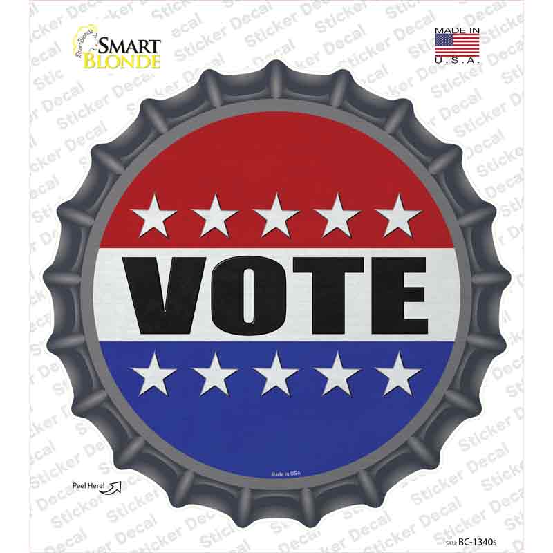BC-1340s-M Vote Novelty Bottle Cap Sticker Decal - Medium