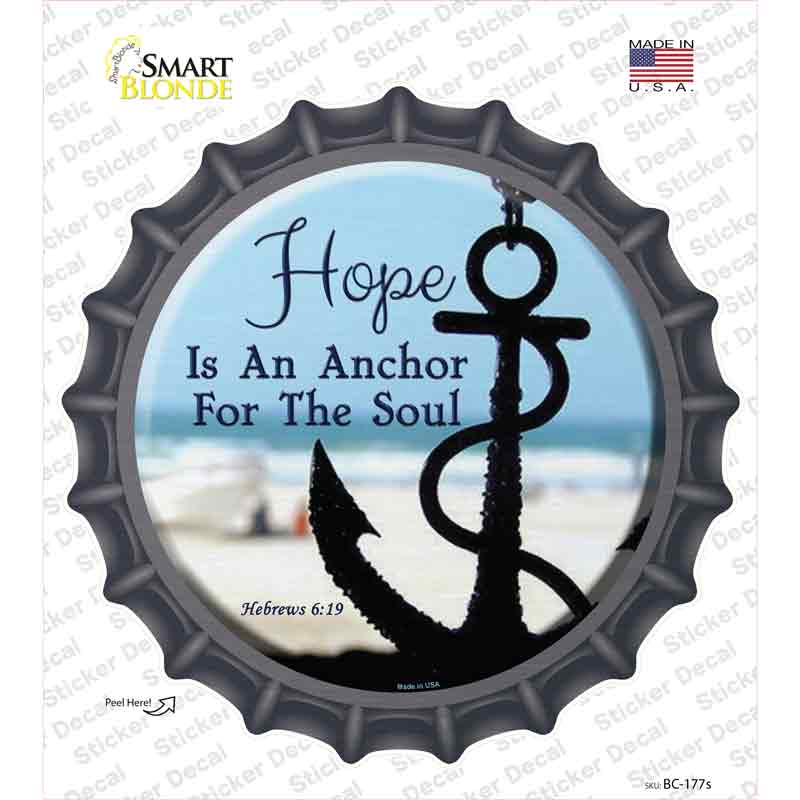 BC-177s-M Hope Anchor for Soul Novelty Bottle Cap Sticker Decal - Medium