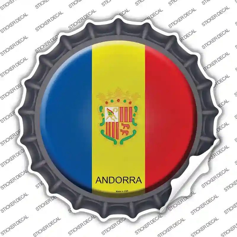 BC-187s-S Andorra Country Novelty Bottle Cap Sticker Decal - Small