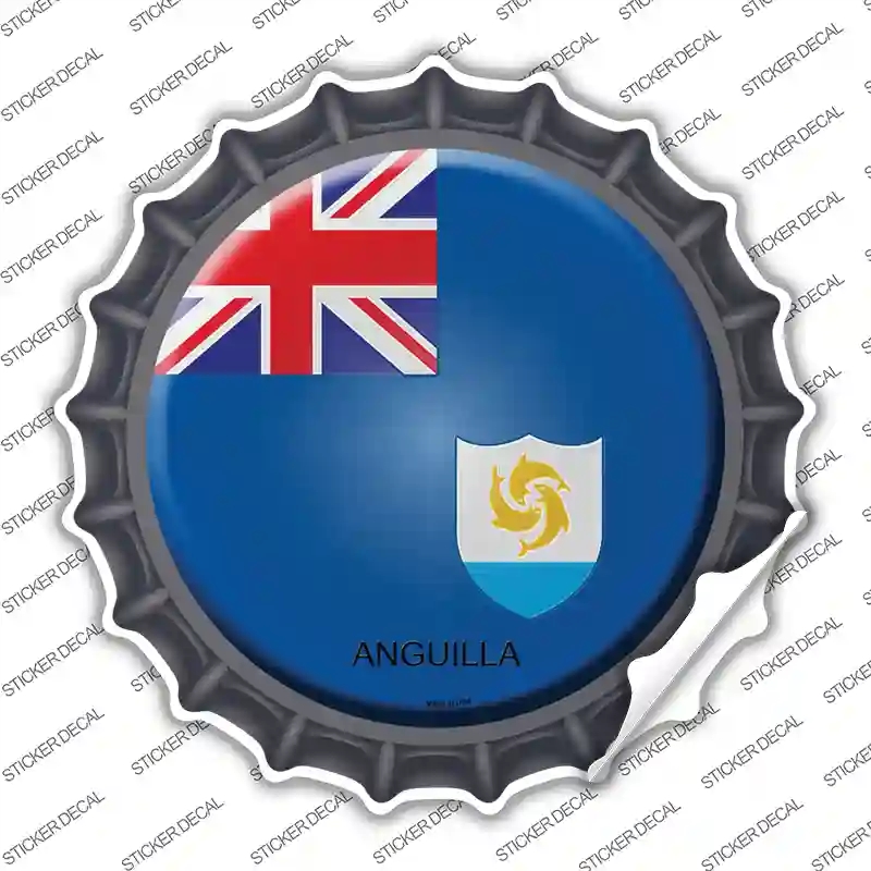 BC-189s-S Anguilla Country Novelty Bottle Cap Sticker Decal - Small