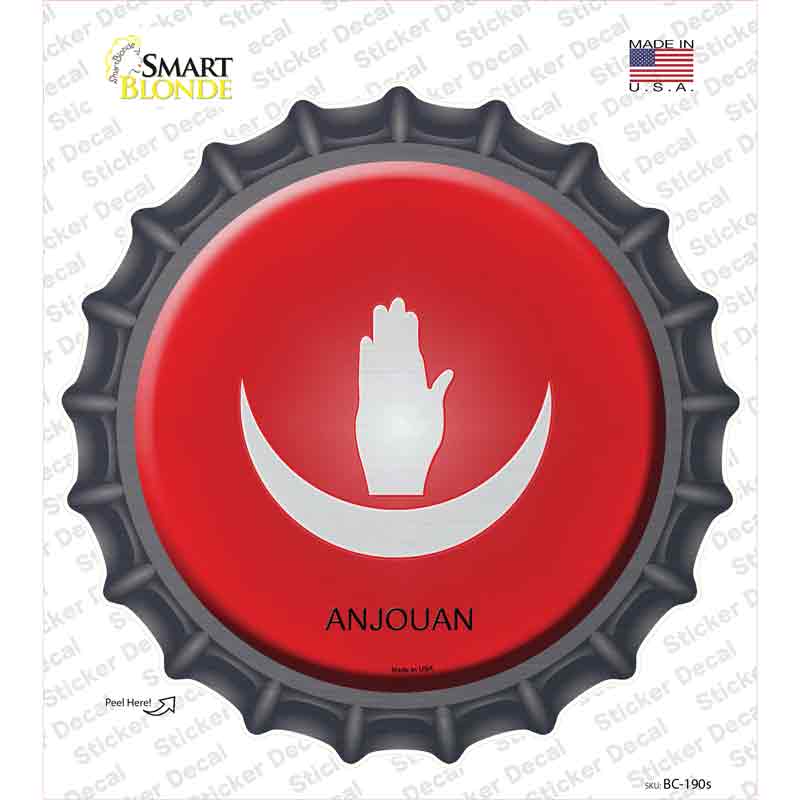 BC-190s-M Anjouan Country Novelty Bottle Cap Sticker Decal - Medium