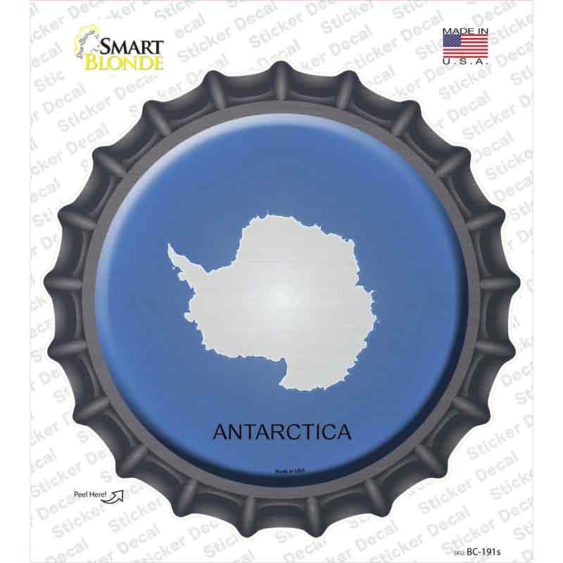 BC-191s-M Antarctica Country Novelty Bottle Cap Sticker Decal - Medium
