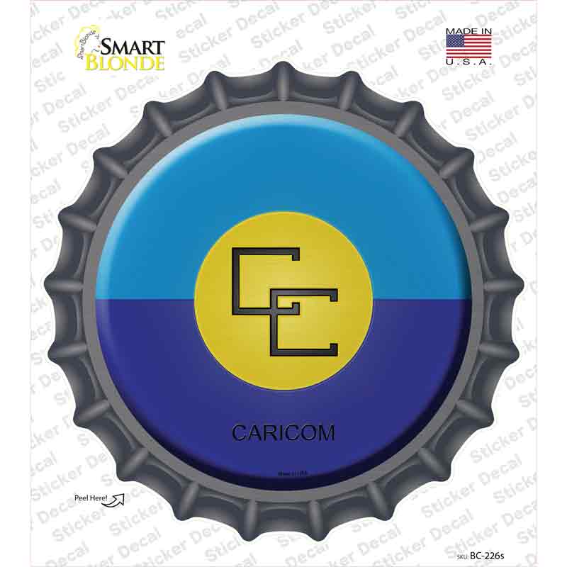 BC-226s-M Caricom Country Novelty Bottle Cap Sticker Decal - Medium