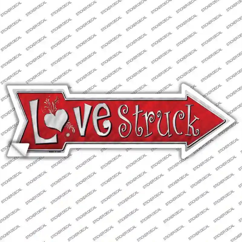 A-190s-S Love Struck Novelty Arrow Sticker Decal - Small
