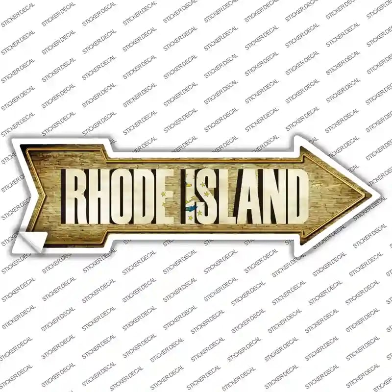 A-232s-XL Rhode Island Novelty Arrow Sticker Decal - Extra Large