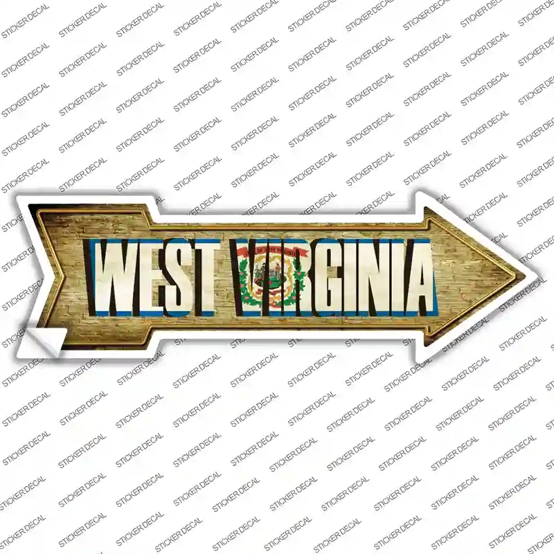 A-241s-L West Virginia Novelty Arrow Sticker Decal - Large
