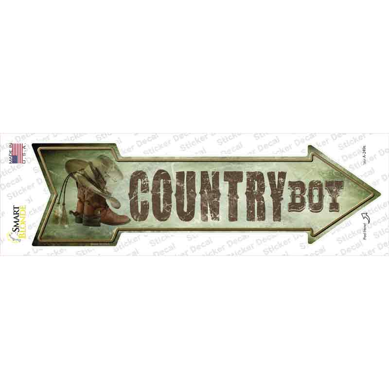 A-249s-M Country Boy Novelty Arrow Sticker Decal - Medium