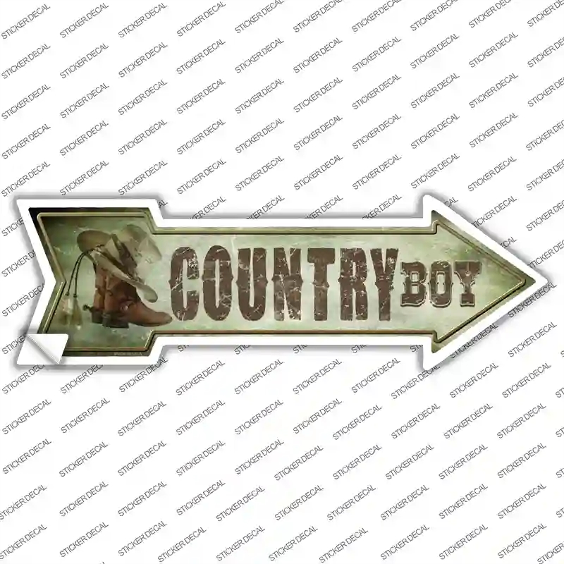 A-249s-S Country Boy Novelty Arrow Sticker Decal - Small