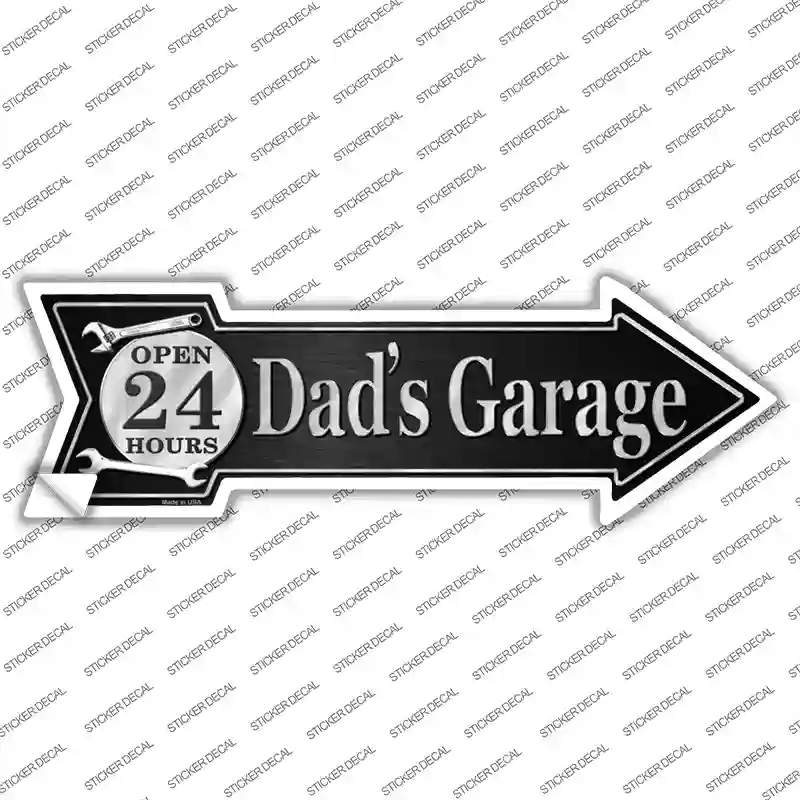 A-276s-S Dads Garage Novelty Arrow Sticker Decal - Small