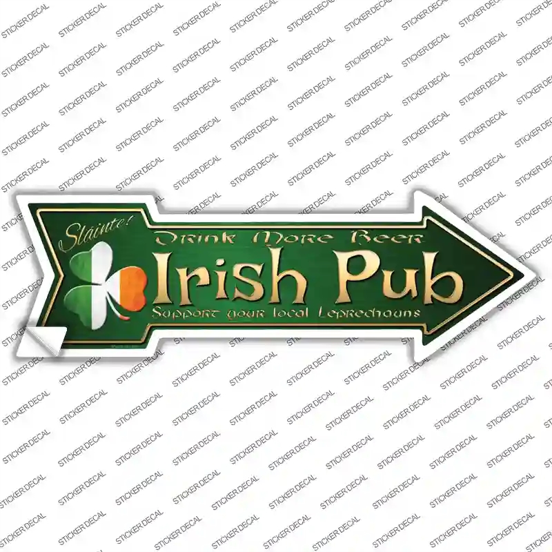 A-277s-XL Irish Pub Novelty Arrow Sticker Decal - Extra Large