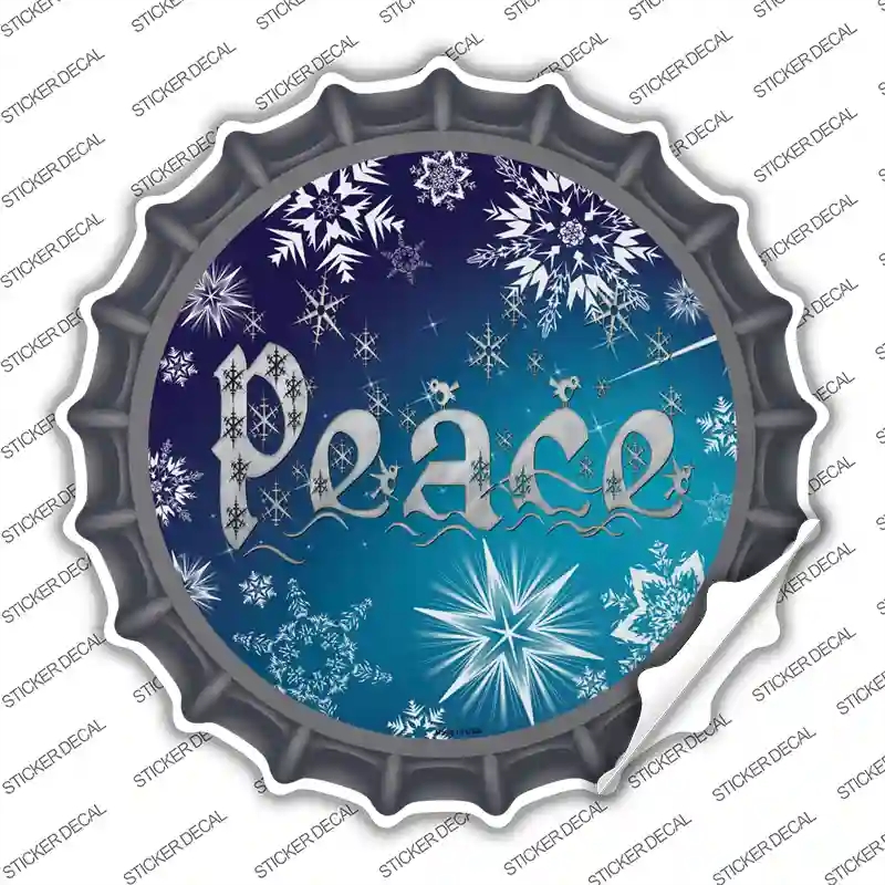 BC-560s-XL Peace Blue Novelty Bottle Cap Sticker Decal - Extra Large
