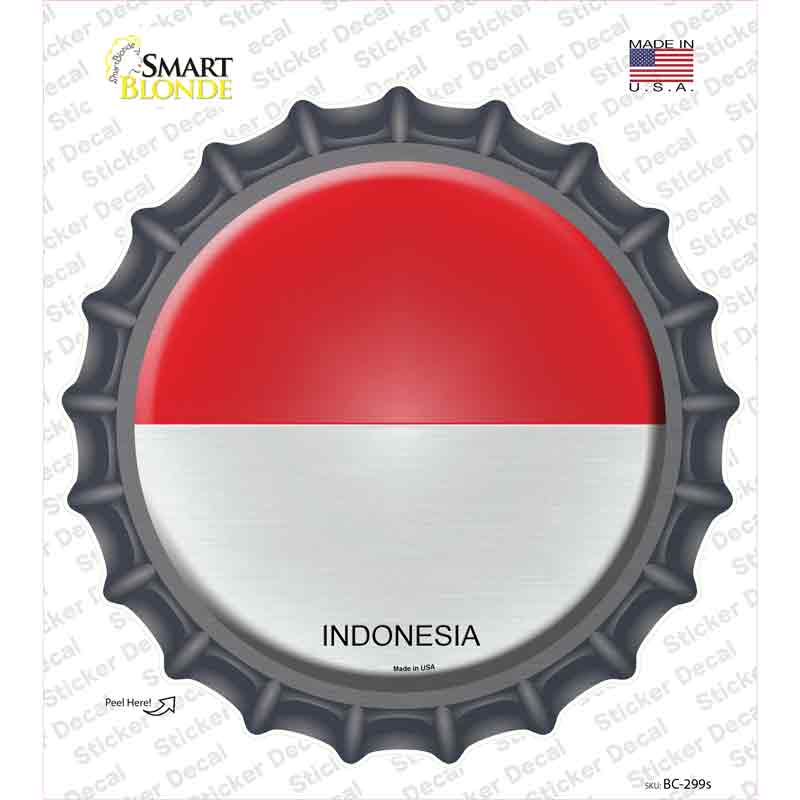 BC-299s-M Indonesia Country Novelty Bottle Cap Sticker Decal - Medium